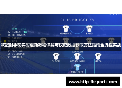 欧冠射手榜实时更新教程详解与权威数据获取方法指南全流程实战